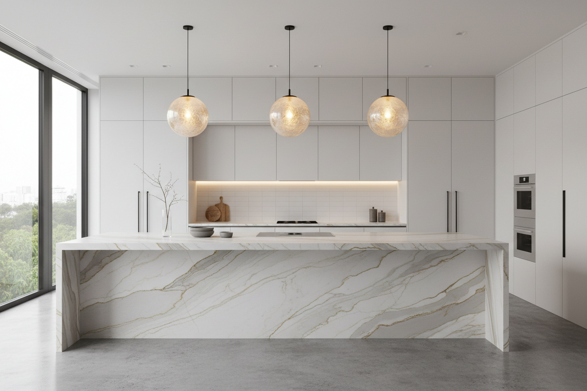 Waterfall Countertops: Design Guide, Cost & Best Stone Options for NJ Kitchens