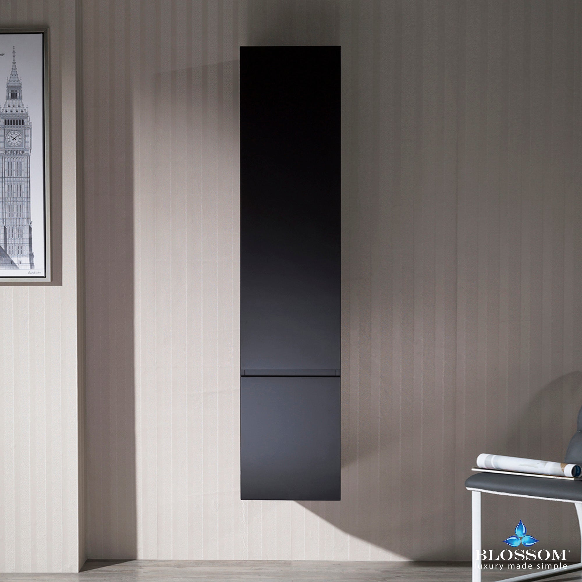 Monaco 15 Inch Wall Hung Linen Cabinet