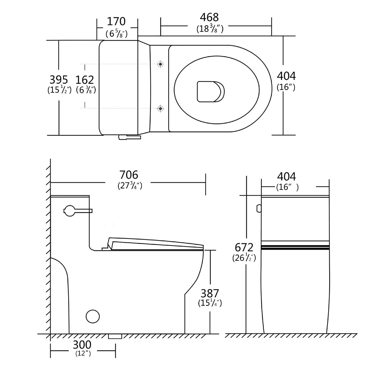 K-0335 One-Piece 28"h Dual Flush Toilet (12" Rough)
