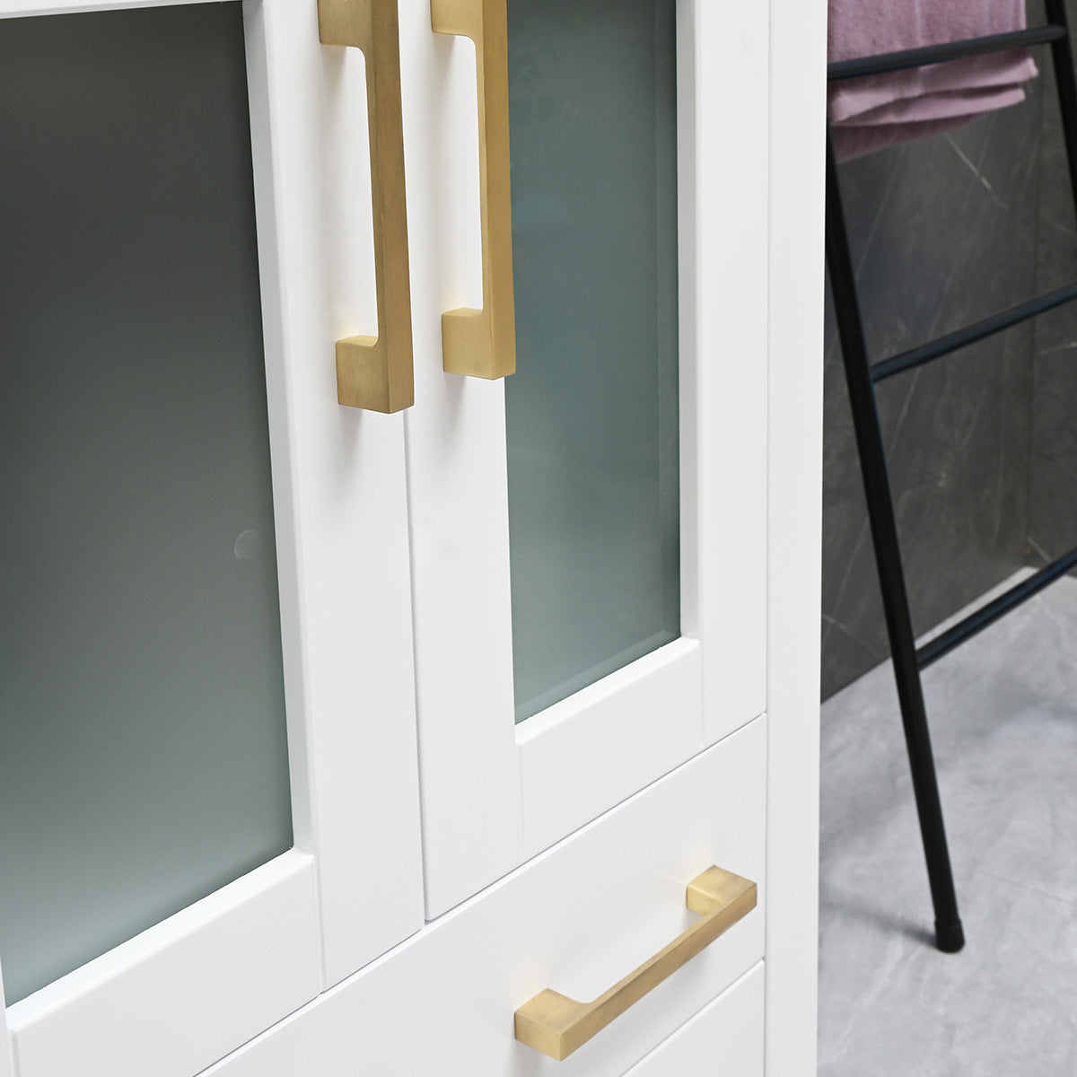 30" V9011 Vanity with Ceramic Sink (Matte White)