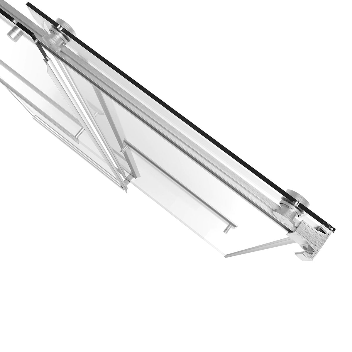 60" DQZ Nicholas Series Frameless Bypass Shower Door with Klearteck Treatment  (3/8" Thickness) (Brushed Nickel)