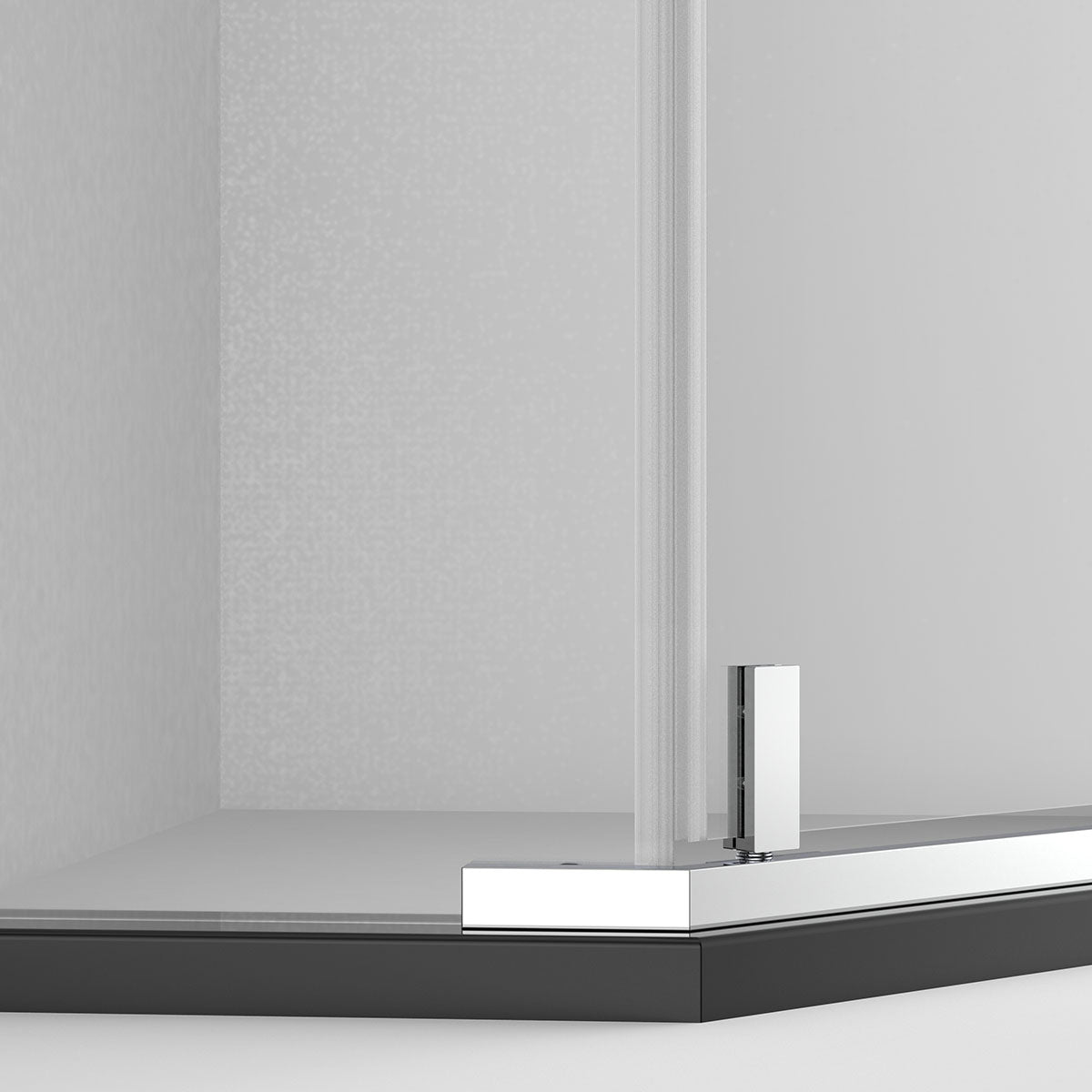 Neo Maggie Angle G06 Hinged Shower Door  36"W X 36"W X 76"H & 40"W X 40"W X 76"H (3/8" Thickness) (Chrome or Brushed Nickel)