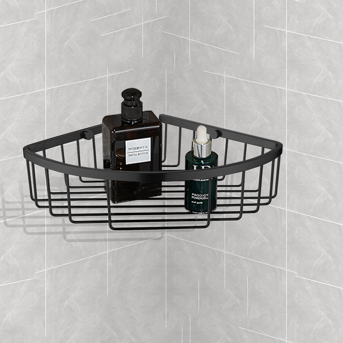 SCCB Shower Caddy Corner Basket (Matte Black)