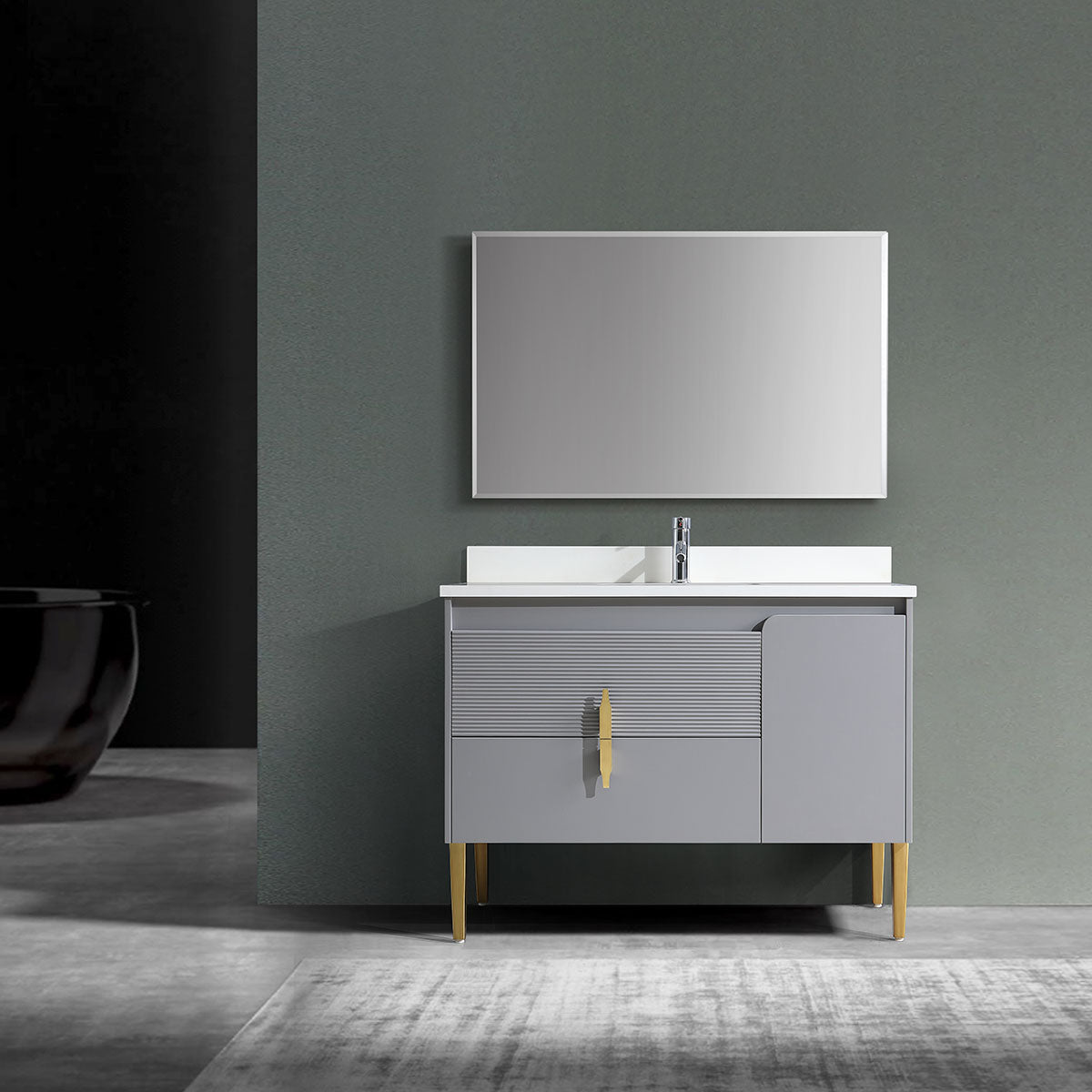 36" Craftsmanship Limited Edition Vanity & Quartz Countertop Combo   (Grey) SKU:EN8271-36GA