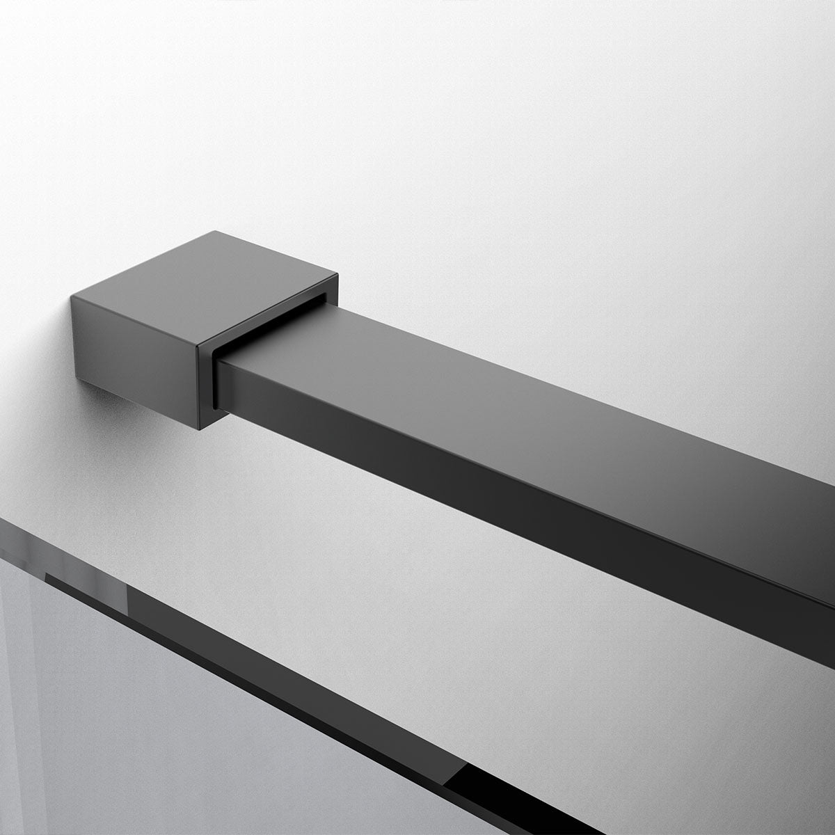 54" AH01 Series Frameless Swing Shower Door with Klearteck Treatment (Fixed 3/8" & Swing 5/16" Thickness) (Matte Black)