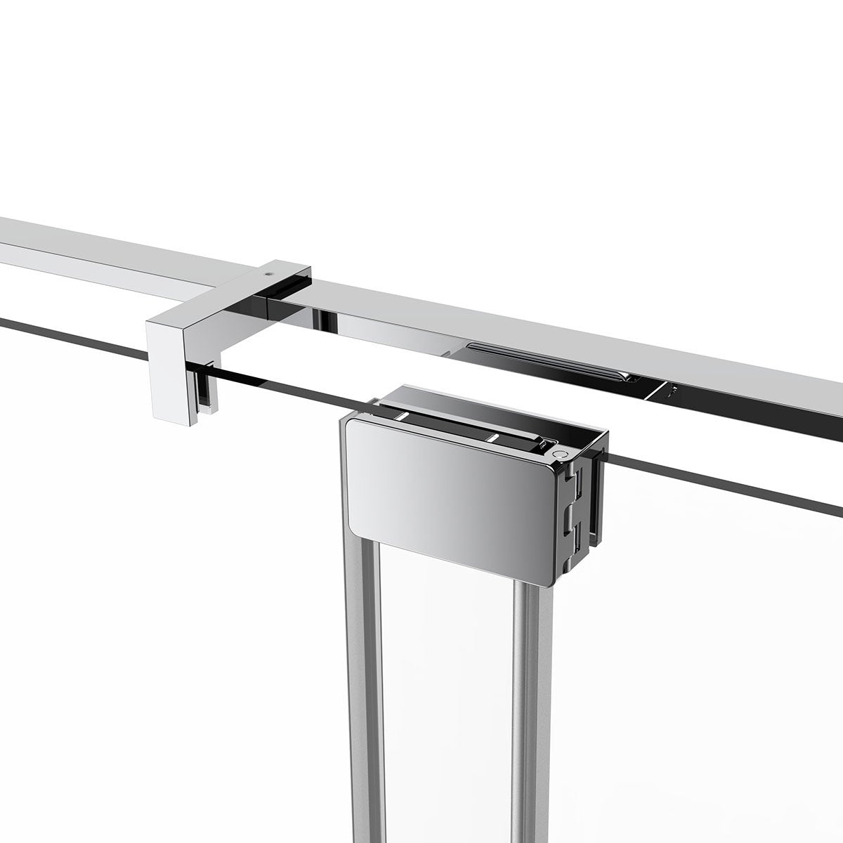 54" AH01 Series Frameless Swing Shower Door with Klearteck Treatment (Fixed 3/8" & Swing 5/16" Thickness) (Brushed Nickel)