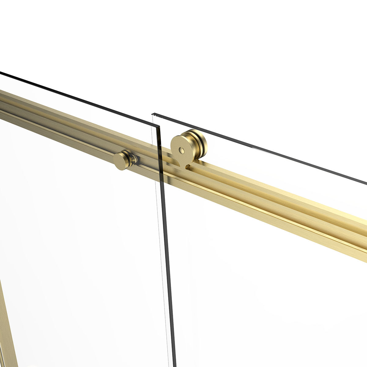 60" Ayden Series Frameless Bypass Shower Door with Klearteck Treatment (3/8" Thickness) (Brushed Gold)