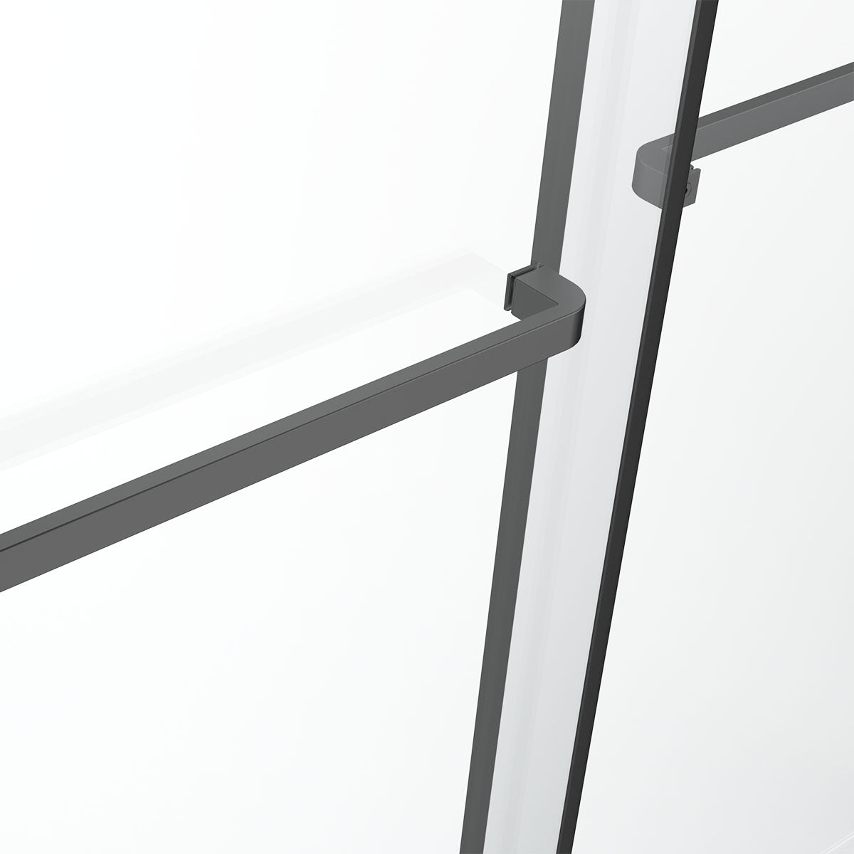 60" Ayden Series Tub Door Frameless Bypass with Klearteck Treatment (3/8" Thickness) (Matte Black)