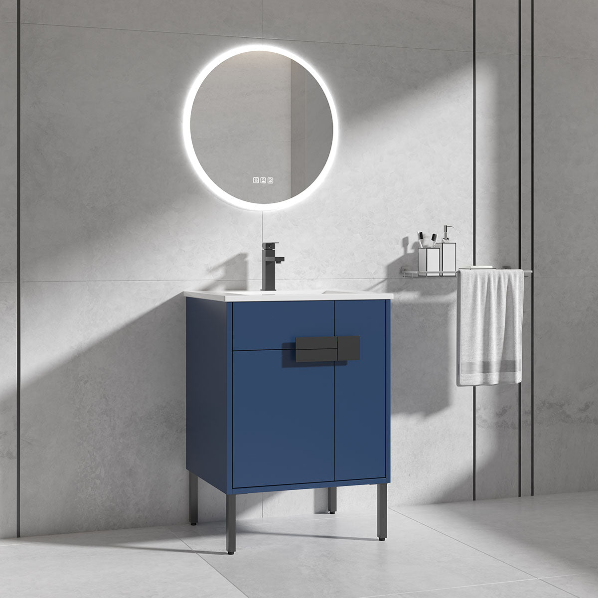 30" V9010 Vanity & Ceramic Sink (Matte Blue)