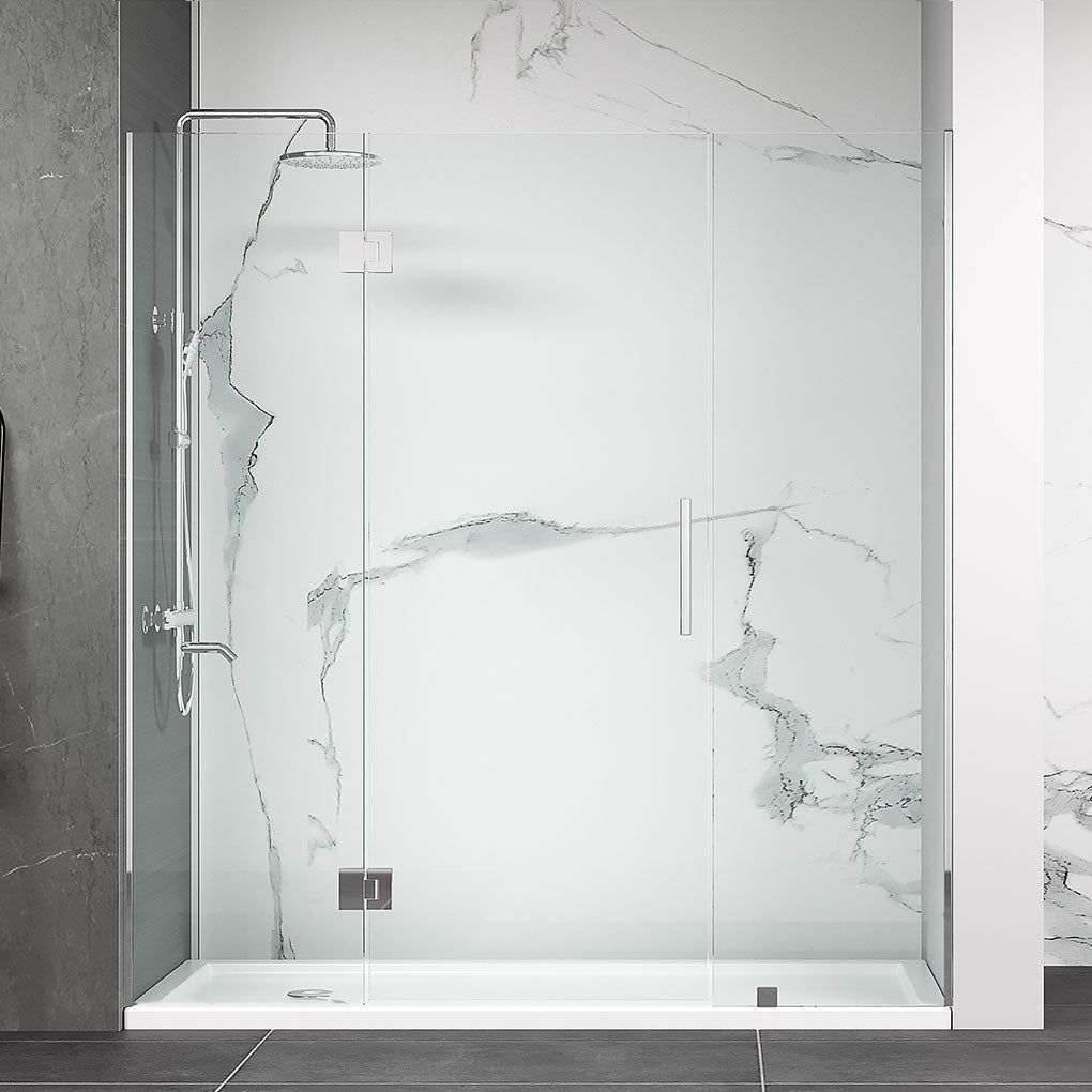 3PC Miko Hinges Door on Glass (Brushed Nickel)