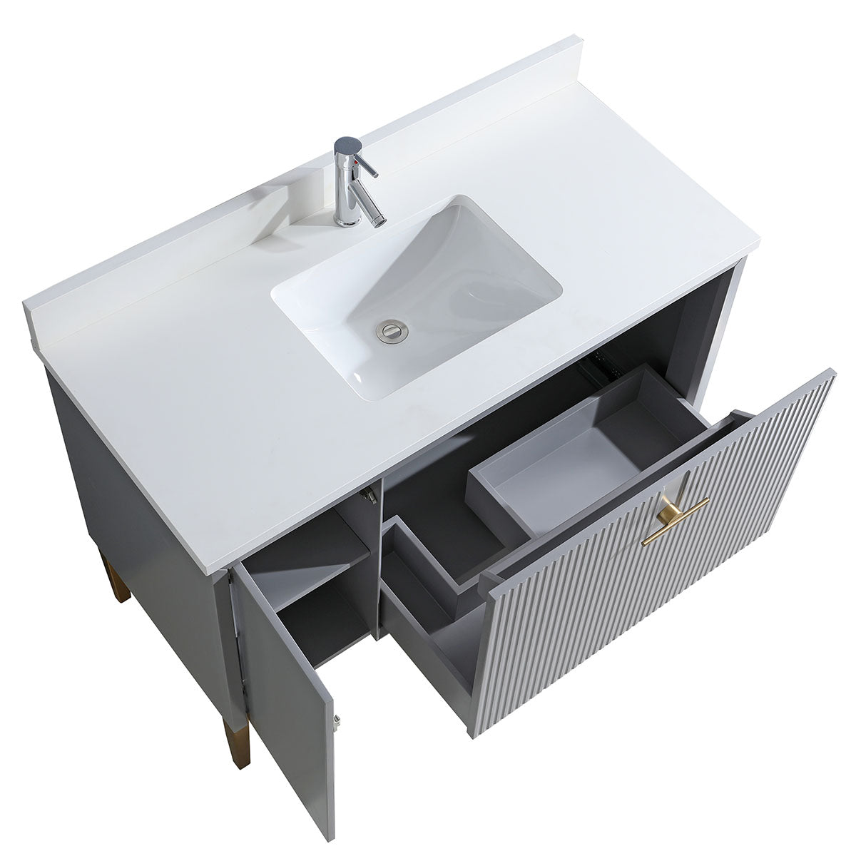 48" Craftsmanship Limited Edition Vanity & Quartz Countertop Combo (Grey) SKU:8339 48-GR