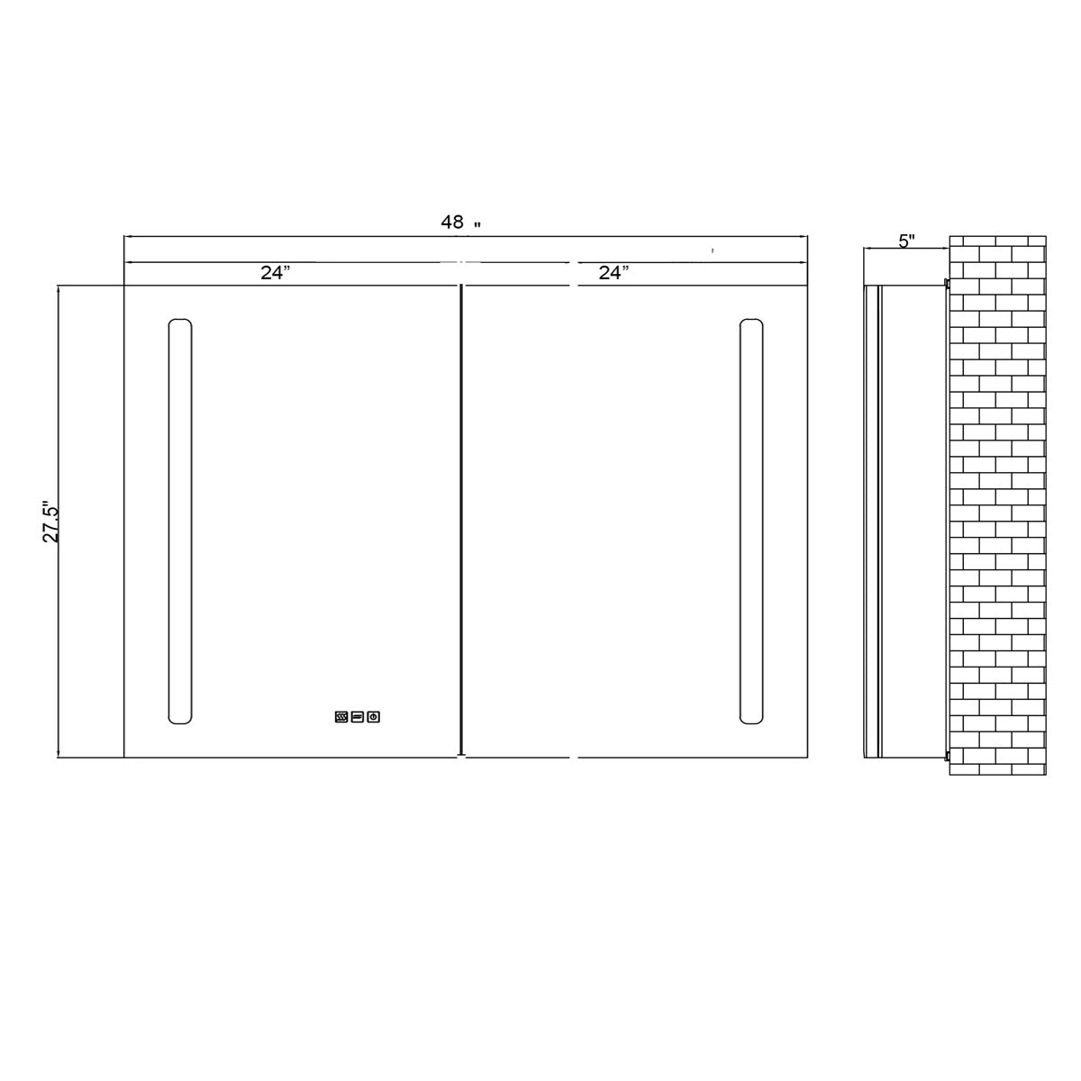 36" LED Aluminum Medicine Cabinet (Surface Mount/Recessed)