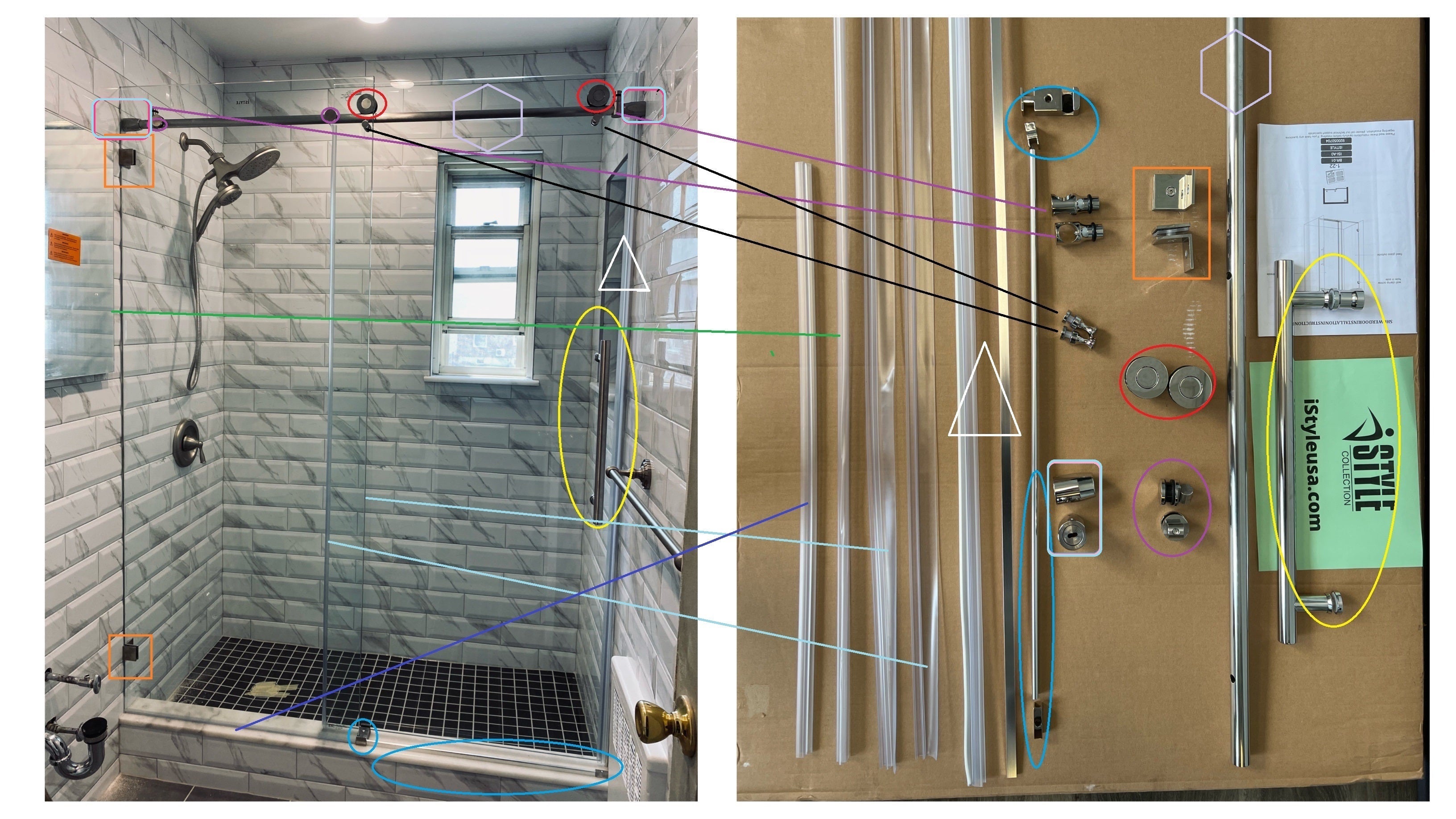 BR01 Joseph Frameless Single Sliding Shower Door with Klearteck Treatment (3/8" Thickness) (Brushed Nickel)