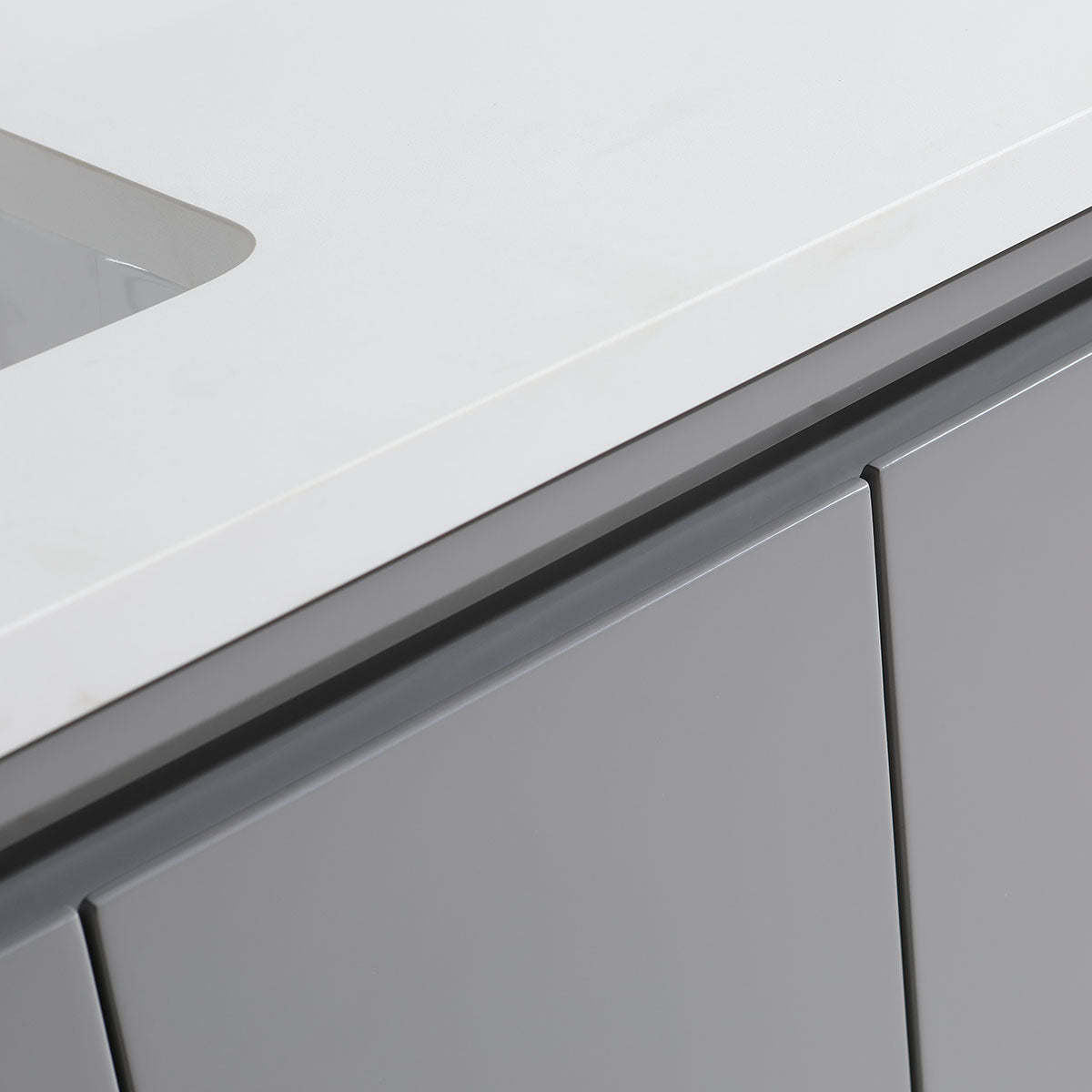 60" Craftsmanship Limited Edition Vanity & Quartz Countertop Combo   (Grey) SKU:EN8296-60GR