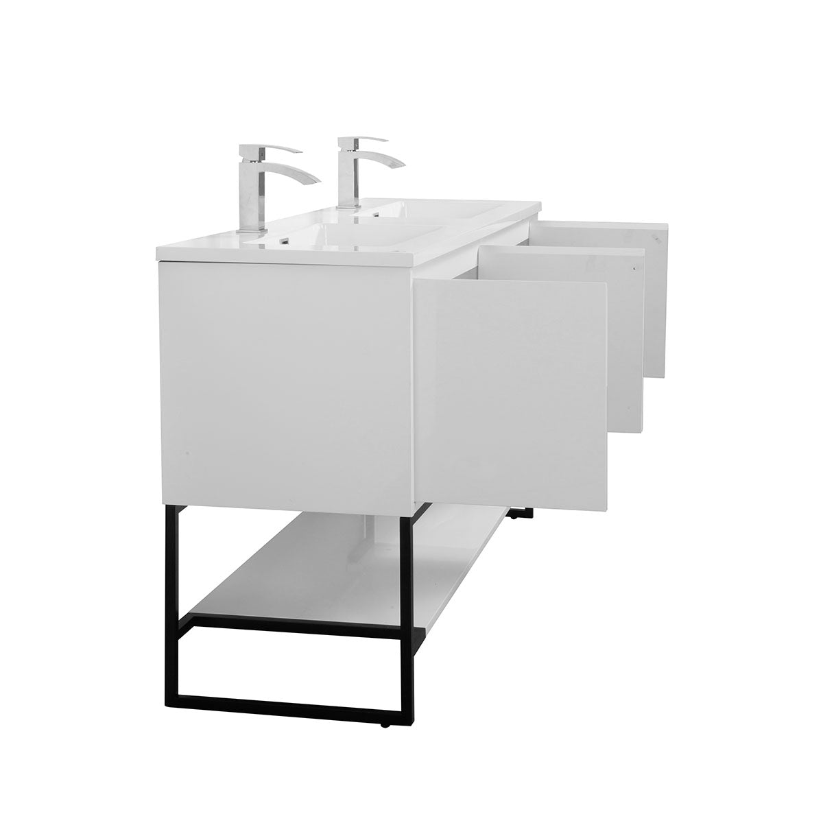 60" V9006 Allen & Double Acrylic Basins (Glossy White)