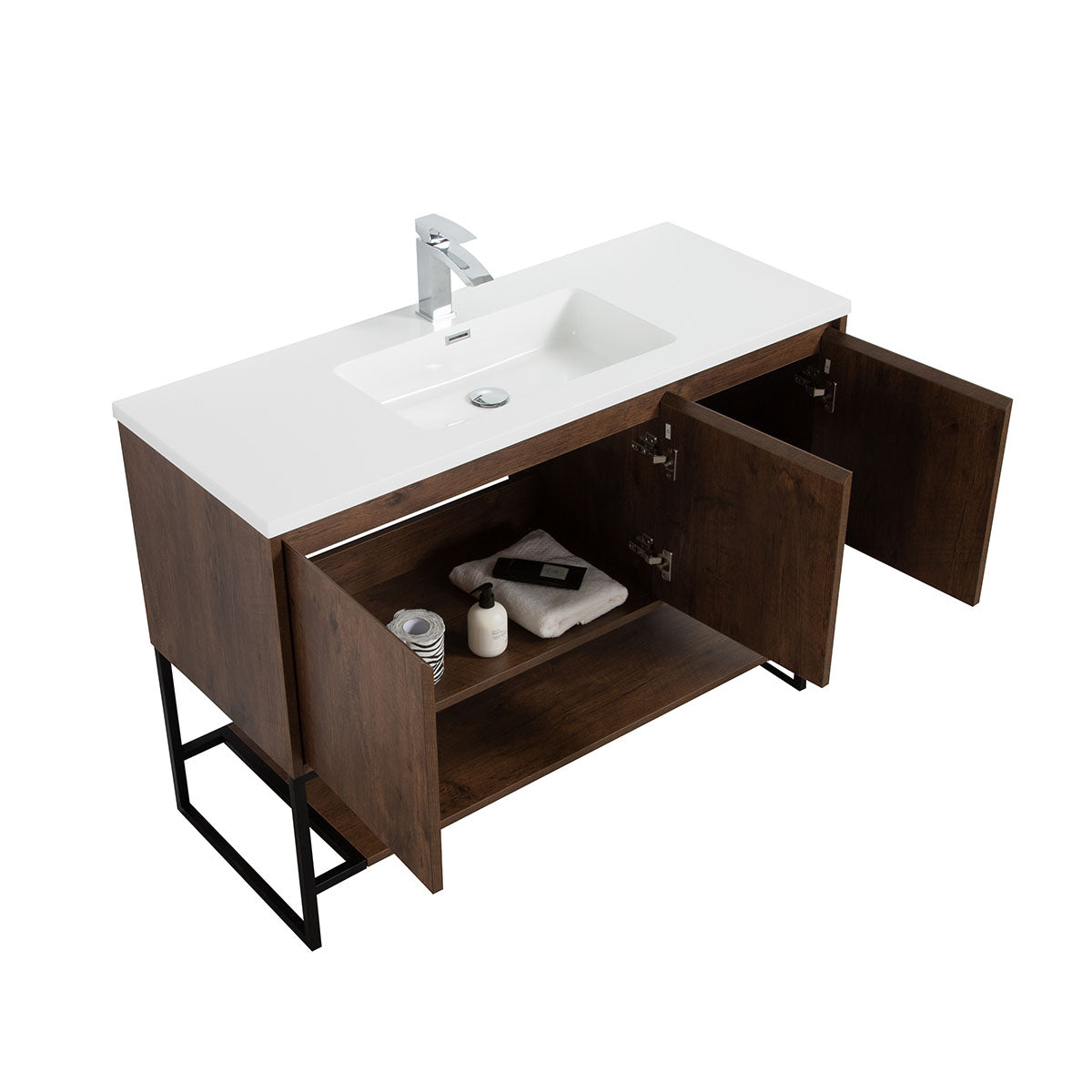 48" V9006 Allen Vanity & Acrylic Basin (Rose Wood)