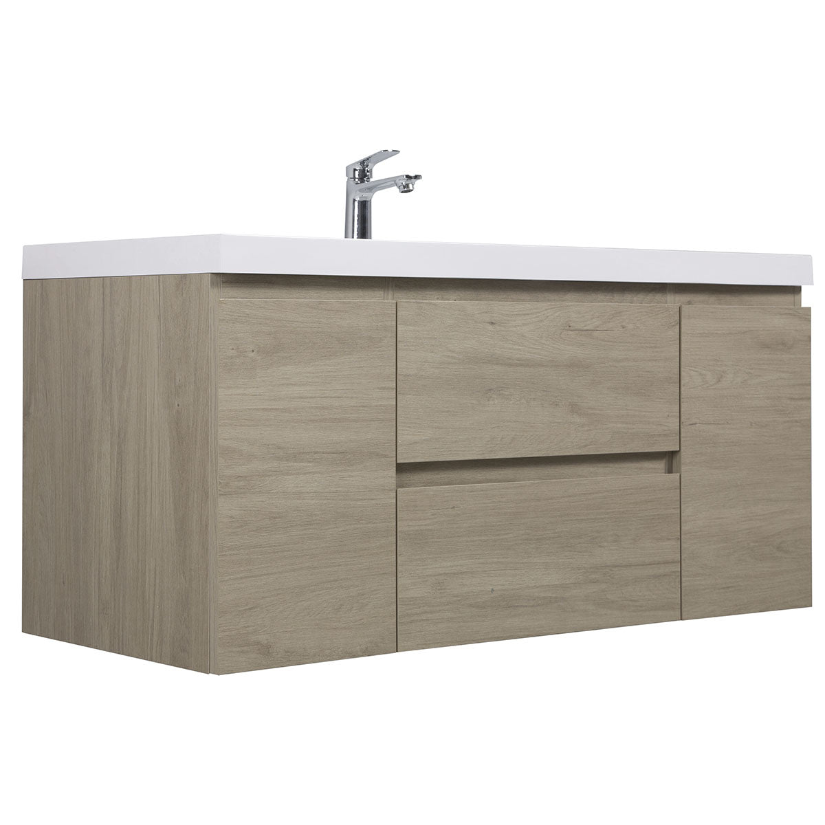 48" V9005 Angela Wall Hung Vanity & Acrylic Basin (E.Oak)