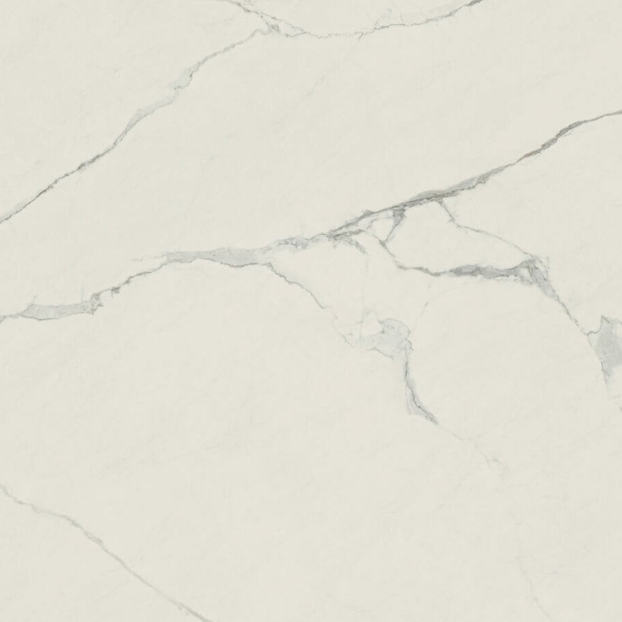Elegant pure white surface with bold light-grey veining, showcasing depth and texture for stunning visual appeal.