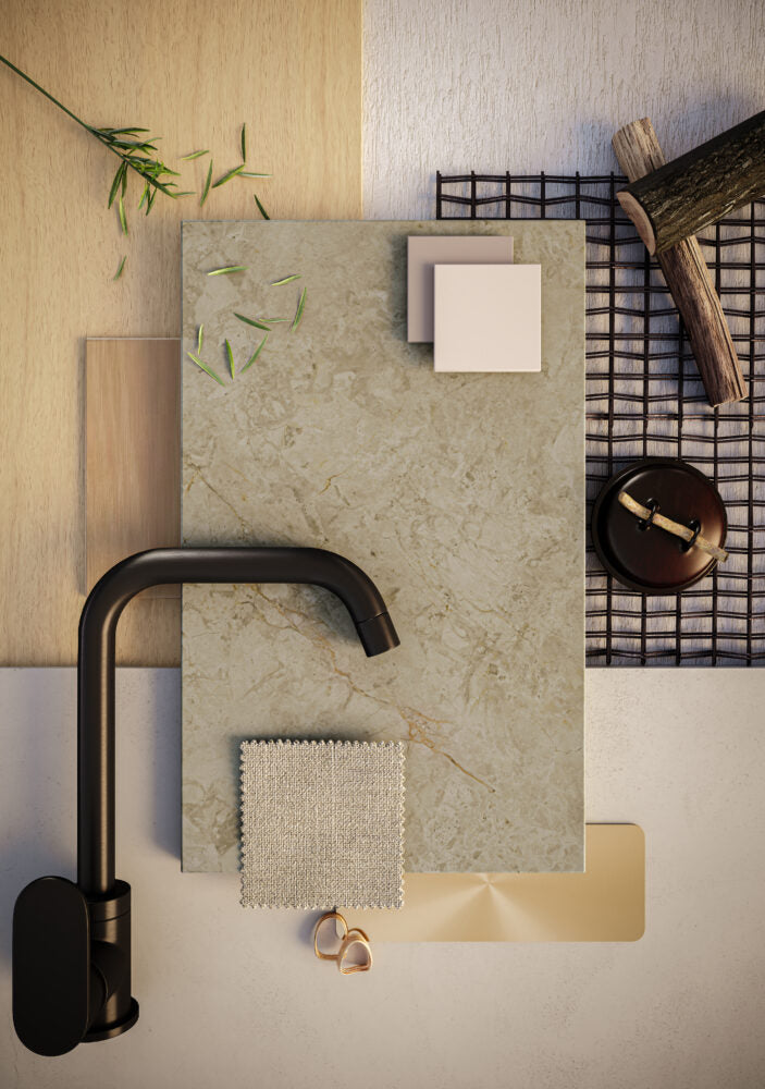 542 Mosstone stone surface showcasing a milky base with sage and moss tones, featuring warm textures and natural materials.
