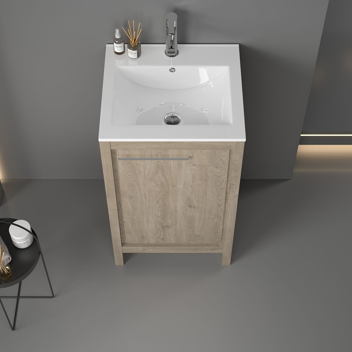 20" V9004 Vanity with Ceramic Sink (E. Oak)