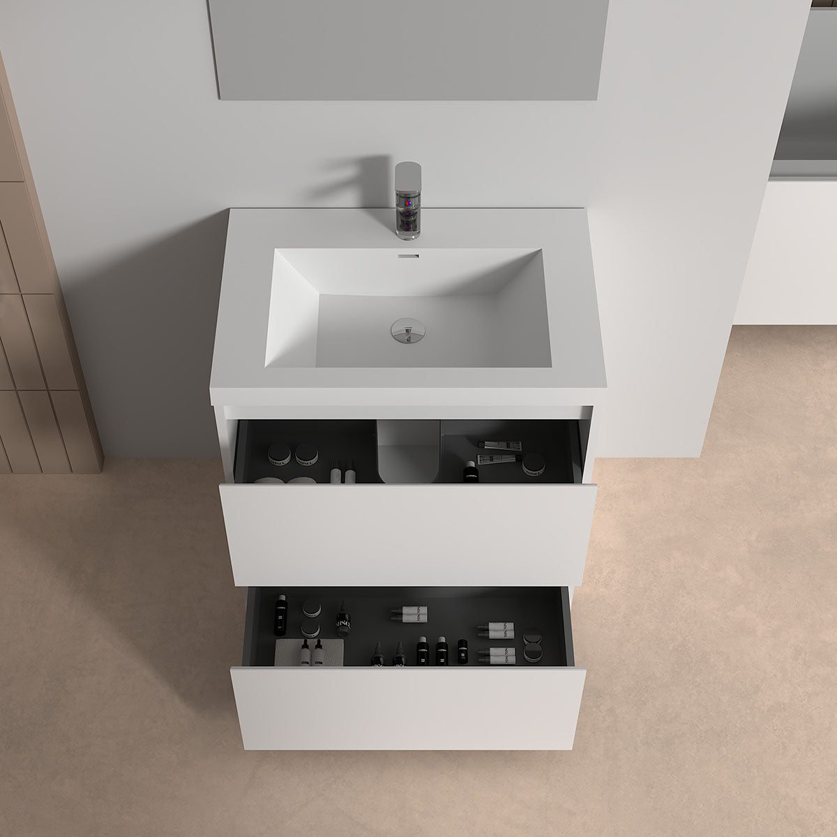 V9002 30" Vanity With Acrylic Sink Combo (Glossy White)