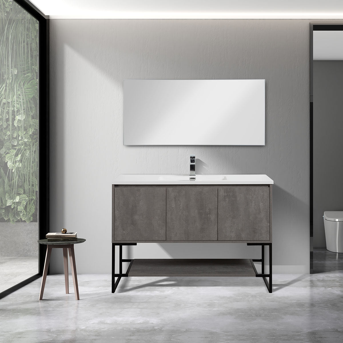 48" V9006 Allen Vanity & Acrylic Basin (Cement Grey)