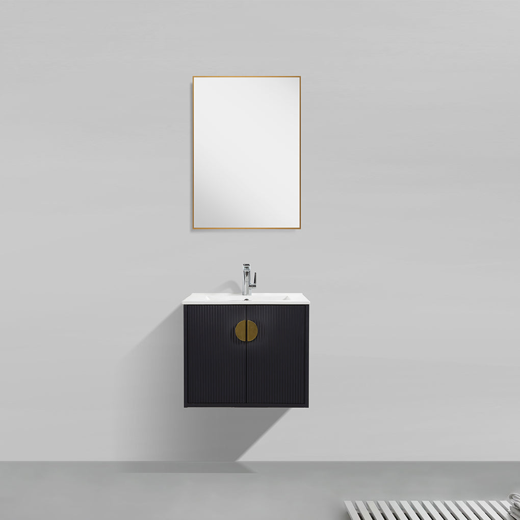 24" V9015 Series Wall Hung Vanity & Ceramic Sink (Granny Grey)