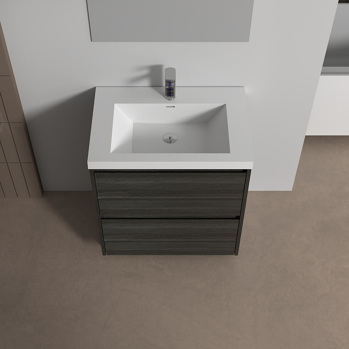 V9002 30" Vanity With Acrylic Sink Combo (Charcoal Grey)