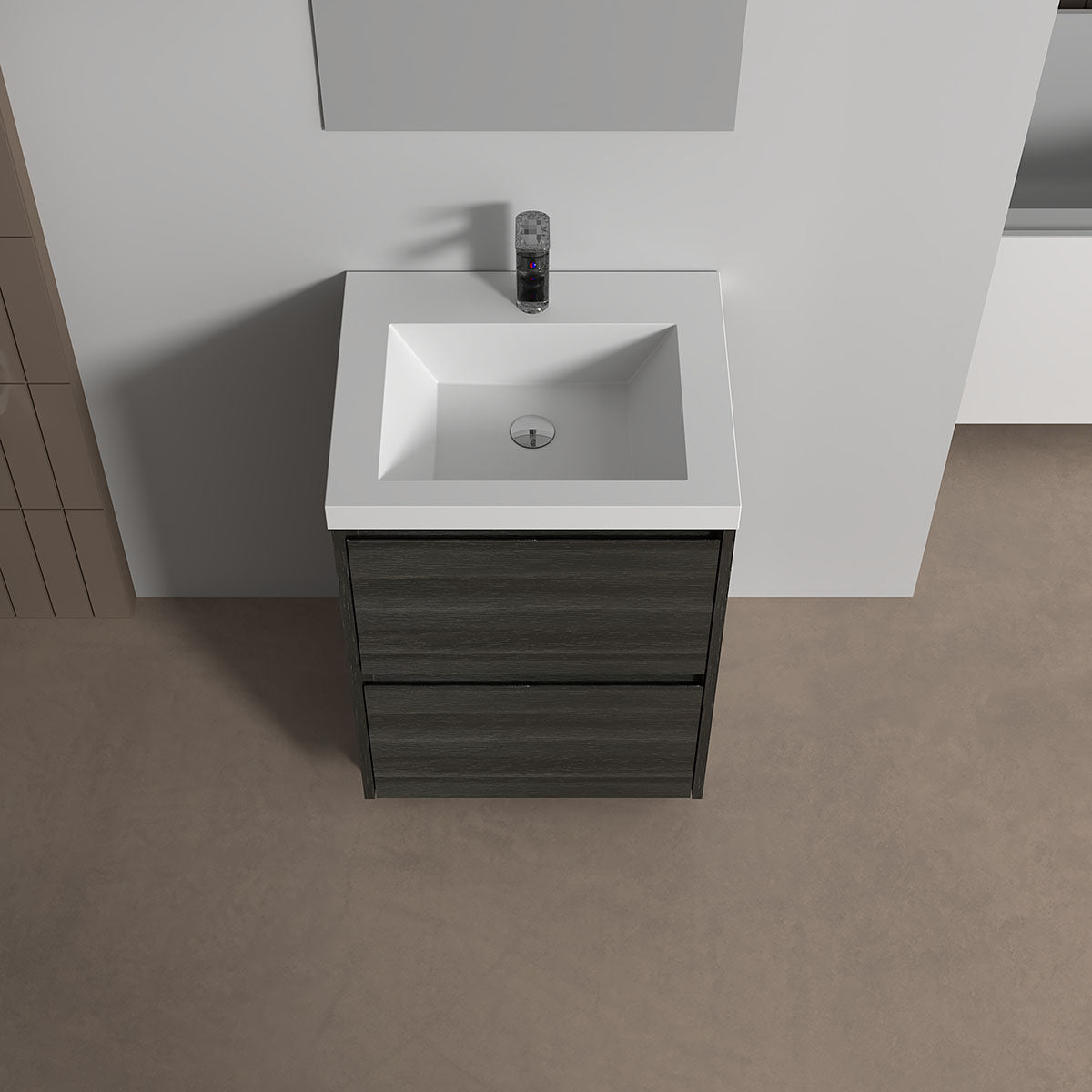 V9002 24" Vanity With Acrylic Sink Combo (Charcoal Grey)
