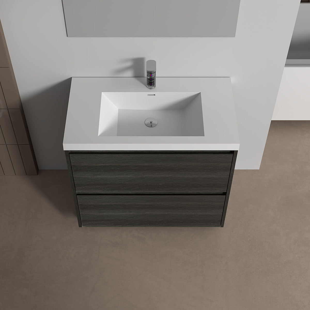V9002 36" Vanity With Acrylic Sink Combo (Charcoal Grey)