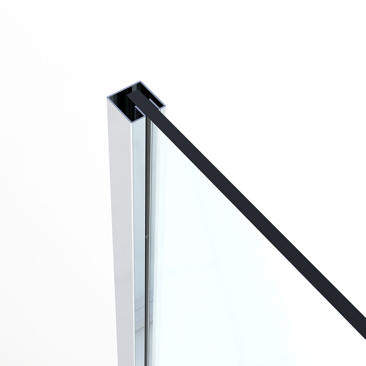 Neo Maggie Angle G06 Hinged Shower Door  36"W X 36"W X 76"H & 40"W X 40"W X 76"H (3/8" Thickness) (Chrome or Brushed Nickel)