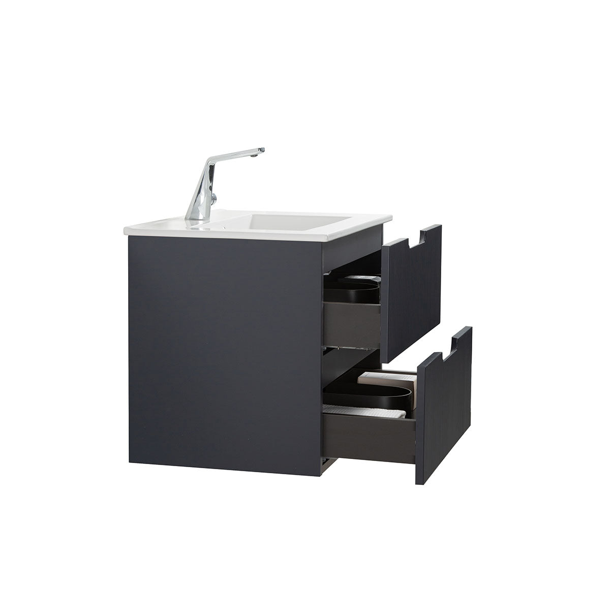 24"V9018 Sylvia Series Wall Hung Vanity & Ceramic Sink (Granny Grey)