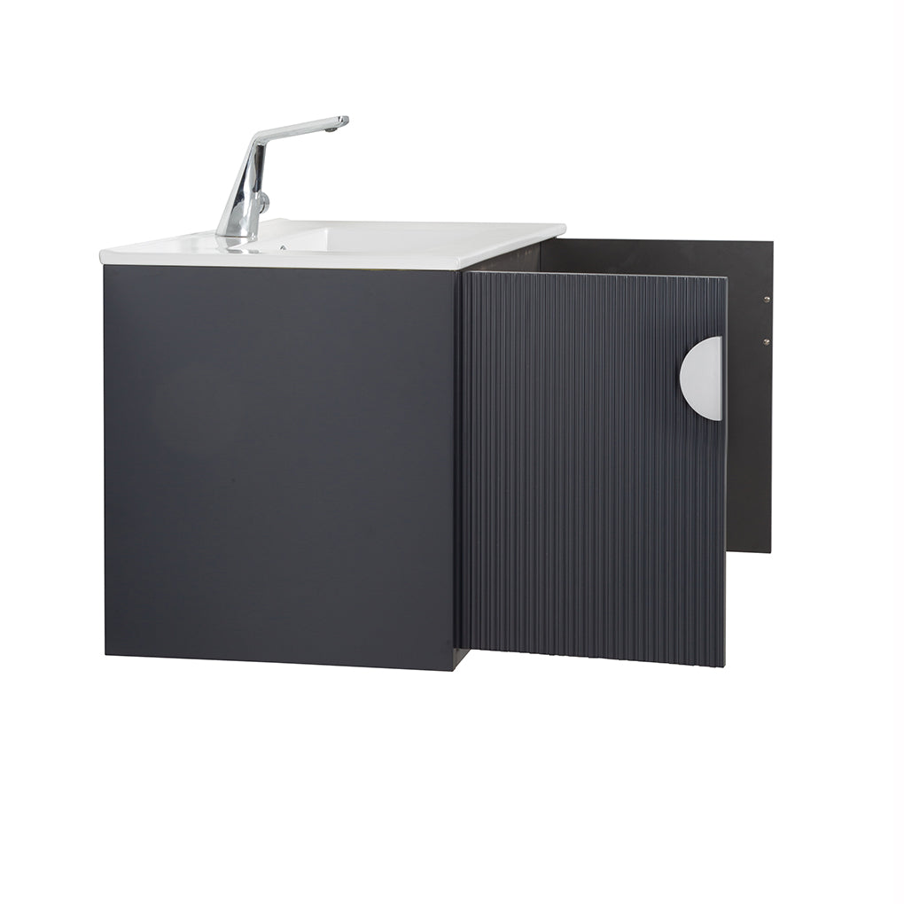 30" V9015 Series Wall Hung Vanity & Ceramic Sink (Granny Grey)