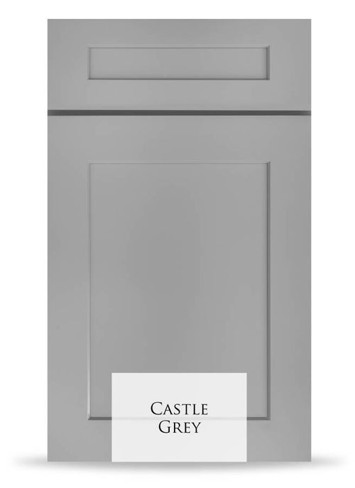 Castle Grey cabinet door featuring superior construction with 100% solid wood for J&K cabinets.