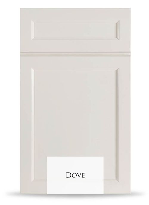 Dove cabinet door design featuring a classic style, constructed from 100% solid wood for durability and elegance.