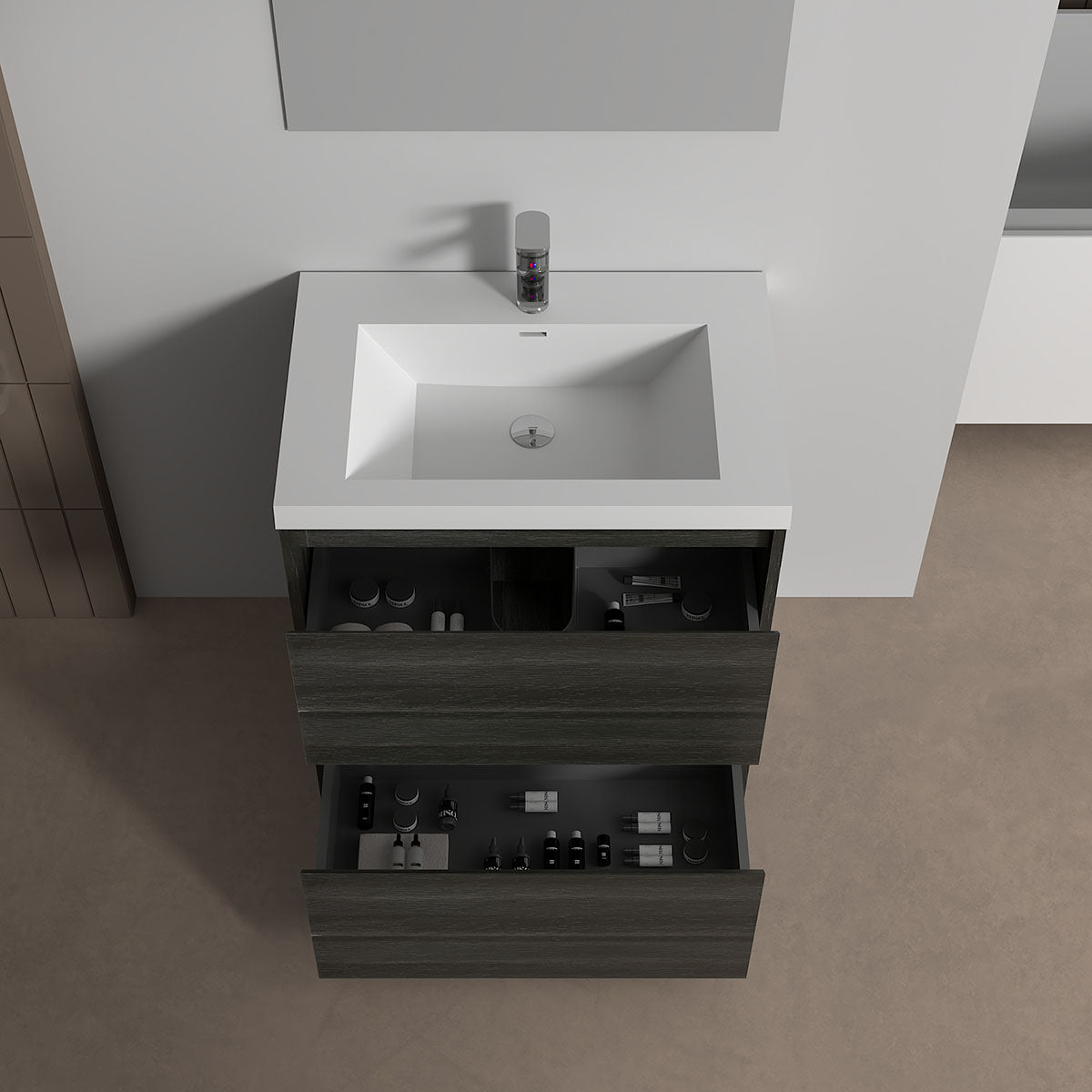 V9002 30" Vanity With Acrylic Sink Combo (Charcoal Grey)
