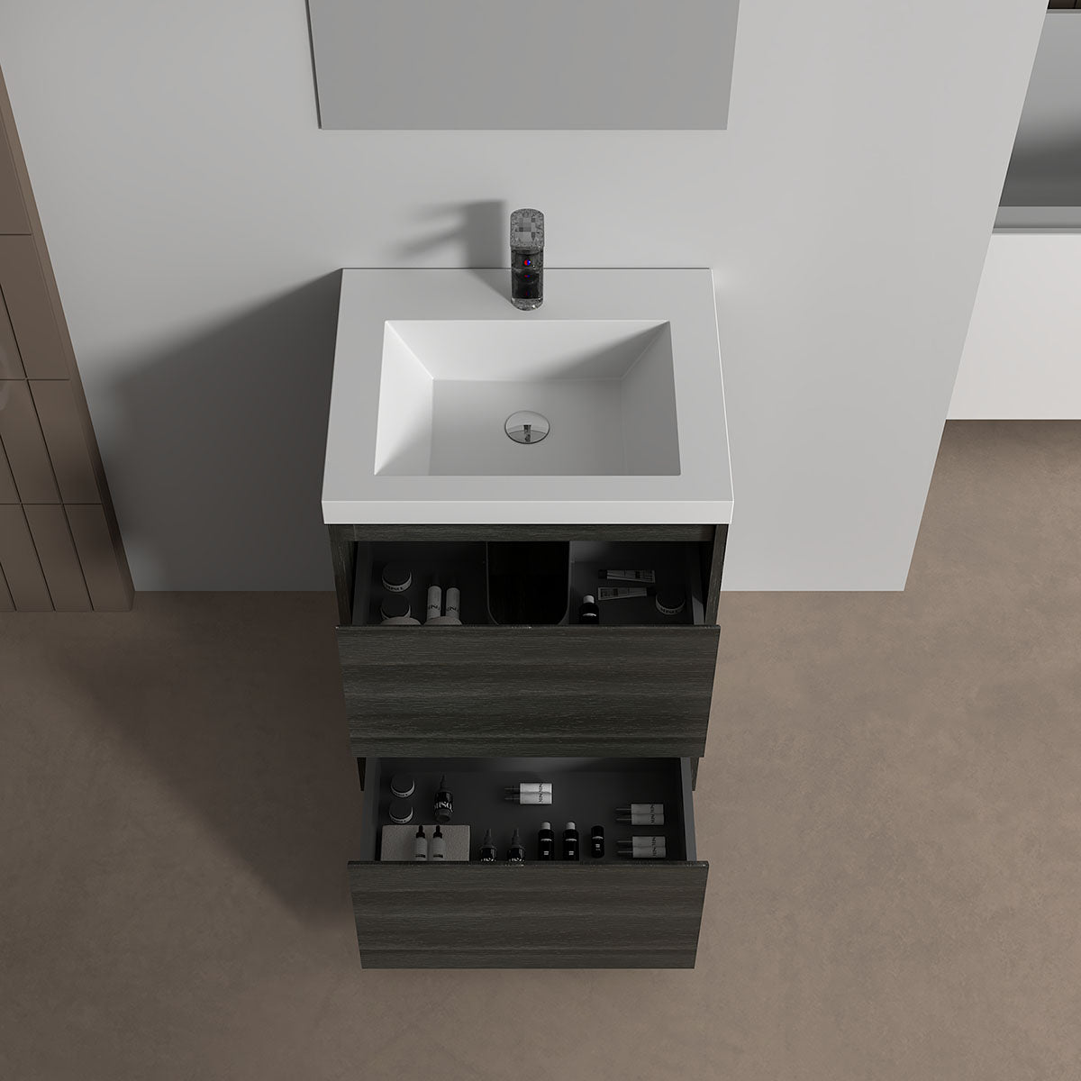 V9002 24" Vanity With Acrylic Sink Combo (Charcoal Grey)