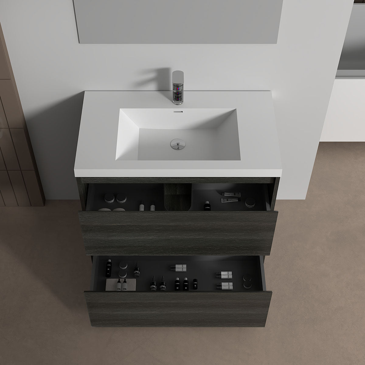 V9002 36" Vanity With Acrylic Sink Combo (Charcoal Grey)