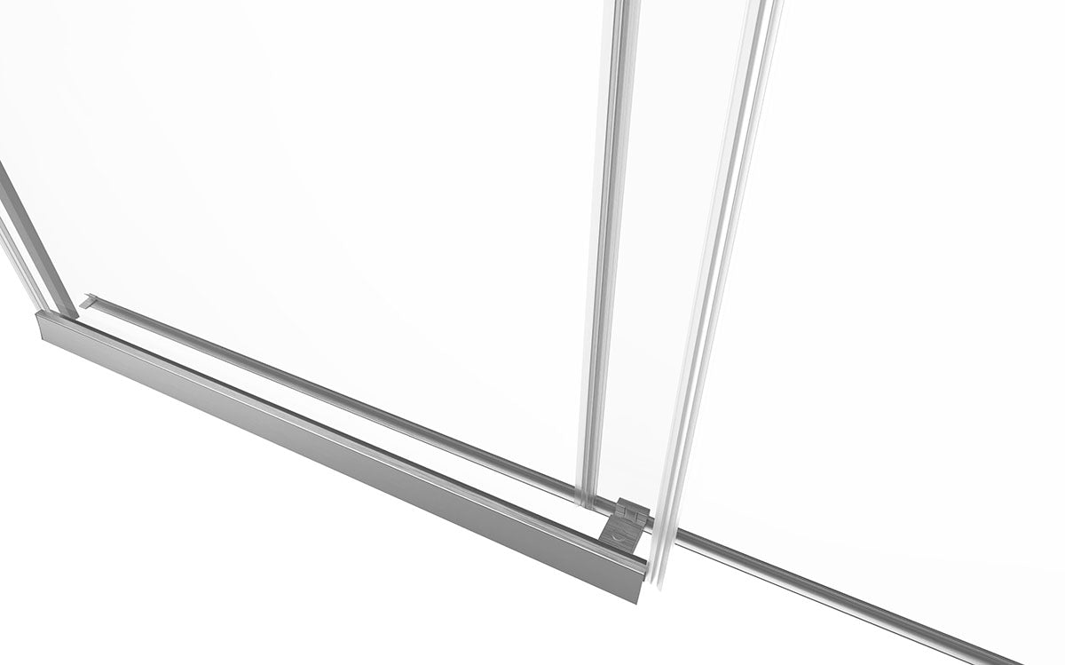 44" Kenny Series Frameless Bypass Shower Door with Klearteck Treatment (5/16" Thickness) (Chrome)