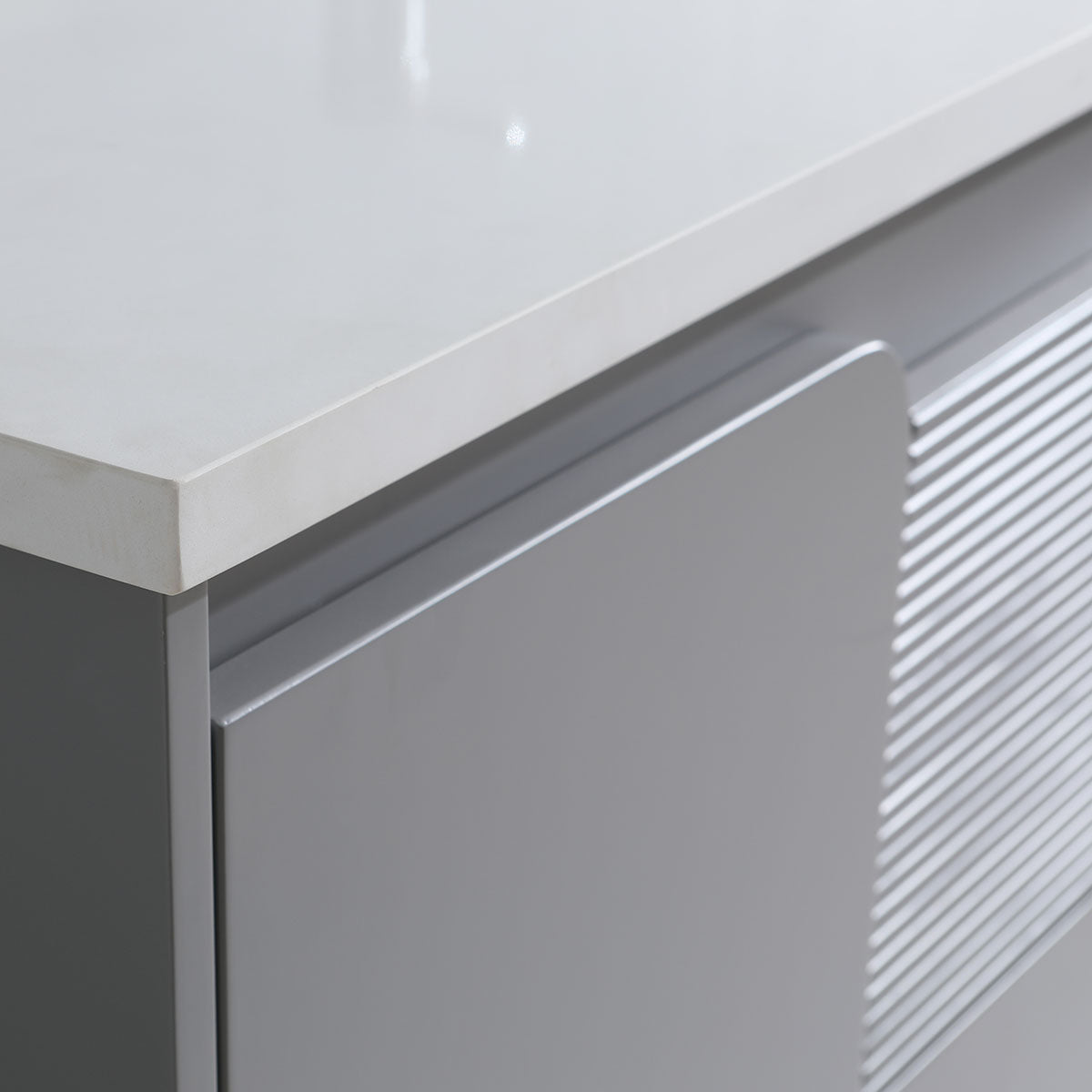 60" Craftsmanship Limited Edition Vanity & Quartz Countertop Combo  (Grey) SKU: EN8271-60GR