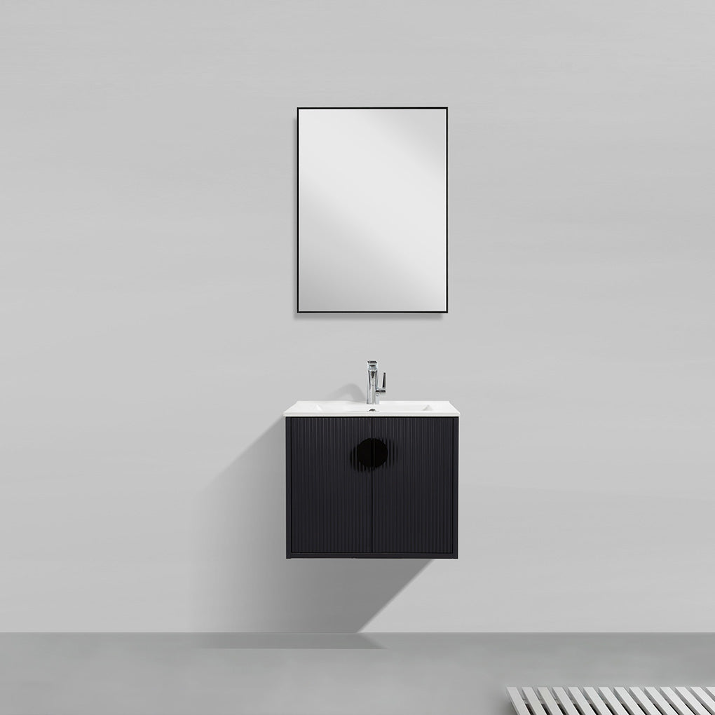 24" V9015 Series Wall Hung Vanity & Ceramic Sink (Granny Grey)