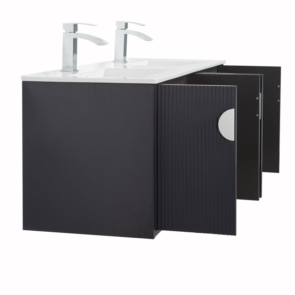 48" V9015 Series Wall Hung Vanity & Ceramic Sink (Granny Grey)