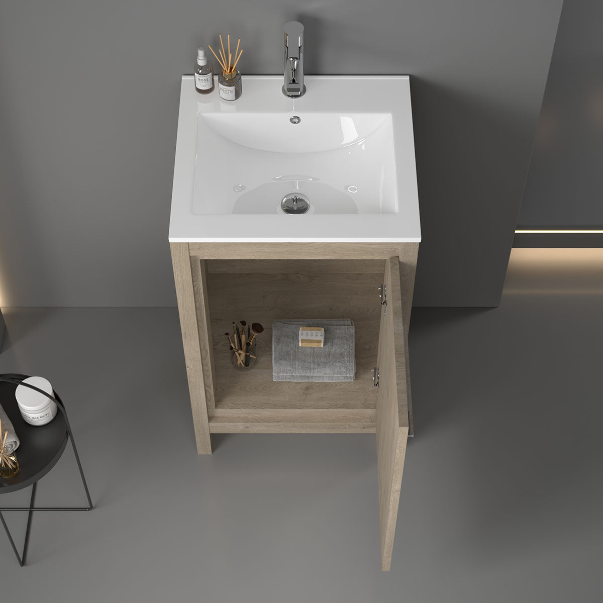 20" V9004 Vanity with Ceramic Sink (E. Oak)