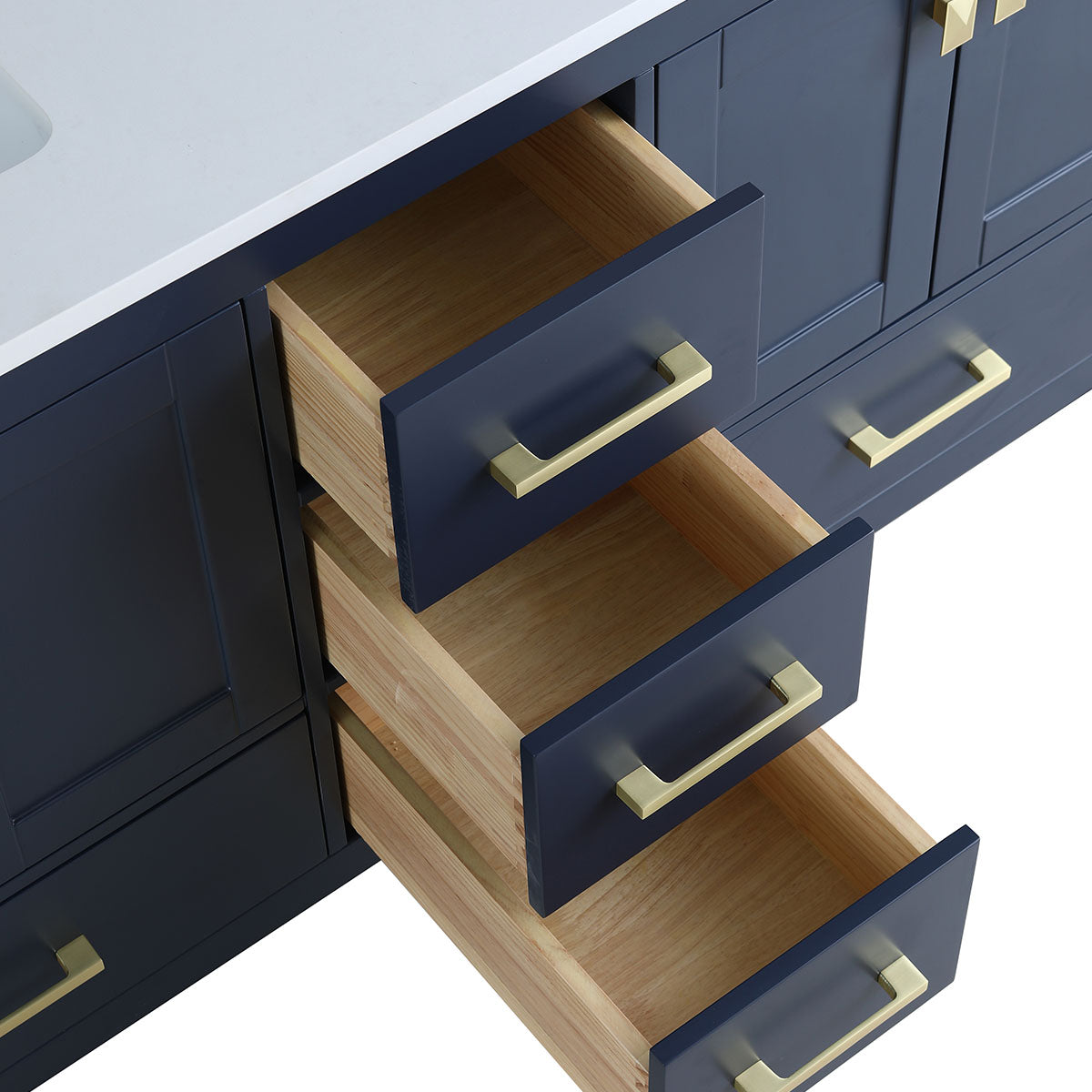 60" V9008 Vanity & Countertop Quartz Double Basins (Royal Blue)