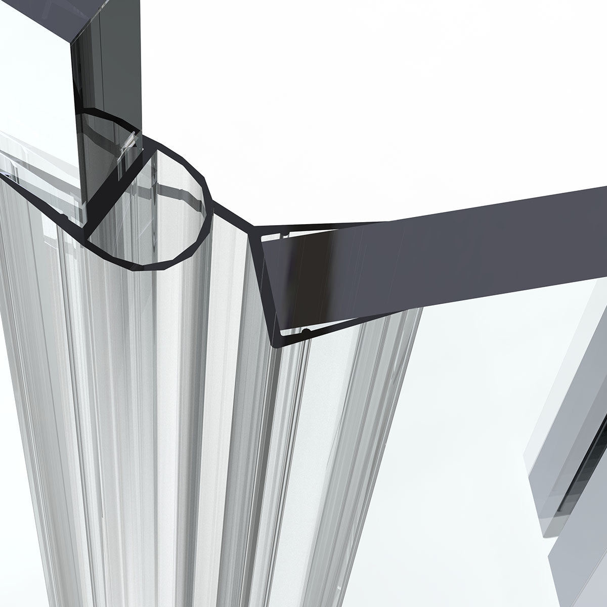 Neo Maggie Angle G06 Hinged Shower Door  36"W X 36"W X 76"H & 40"W X 40"W X 76"H (3/8" Thickness) (Chrome or Brushed Nickel)