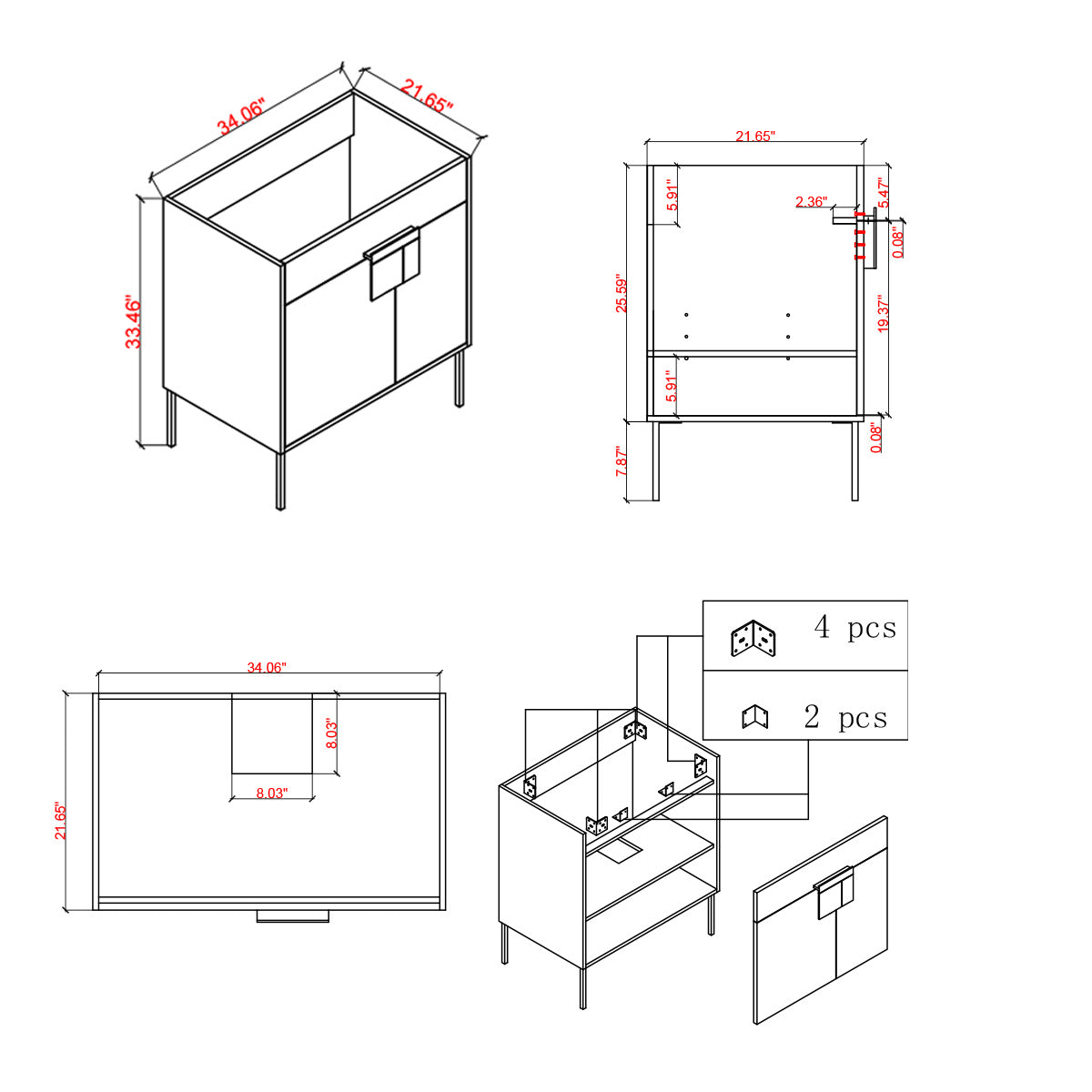 36" V9003 Vanity with Sintered Stone Countertop (Sonoma Oak)