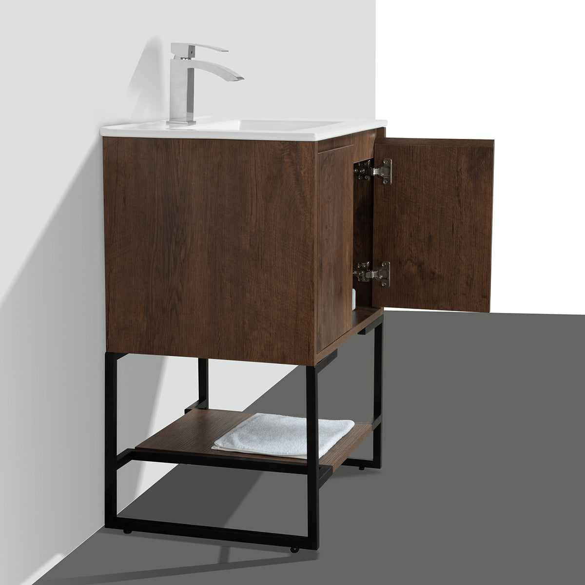 24" V9006 Allen Vanity with Ceramic Sink (Rose Wood)