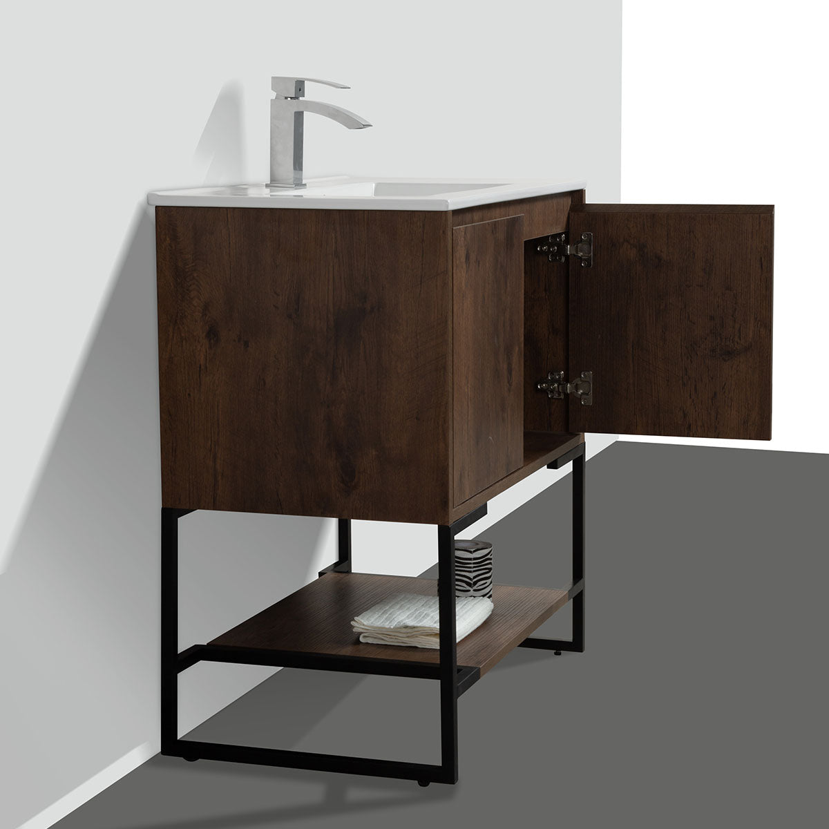 30"  V9006 Allen Vanity with Ceramic Sink (Rose Wood)