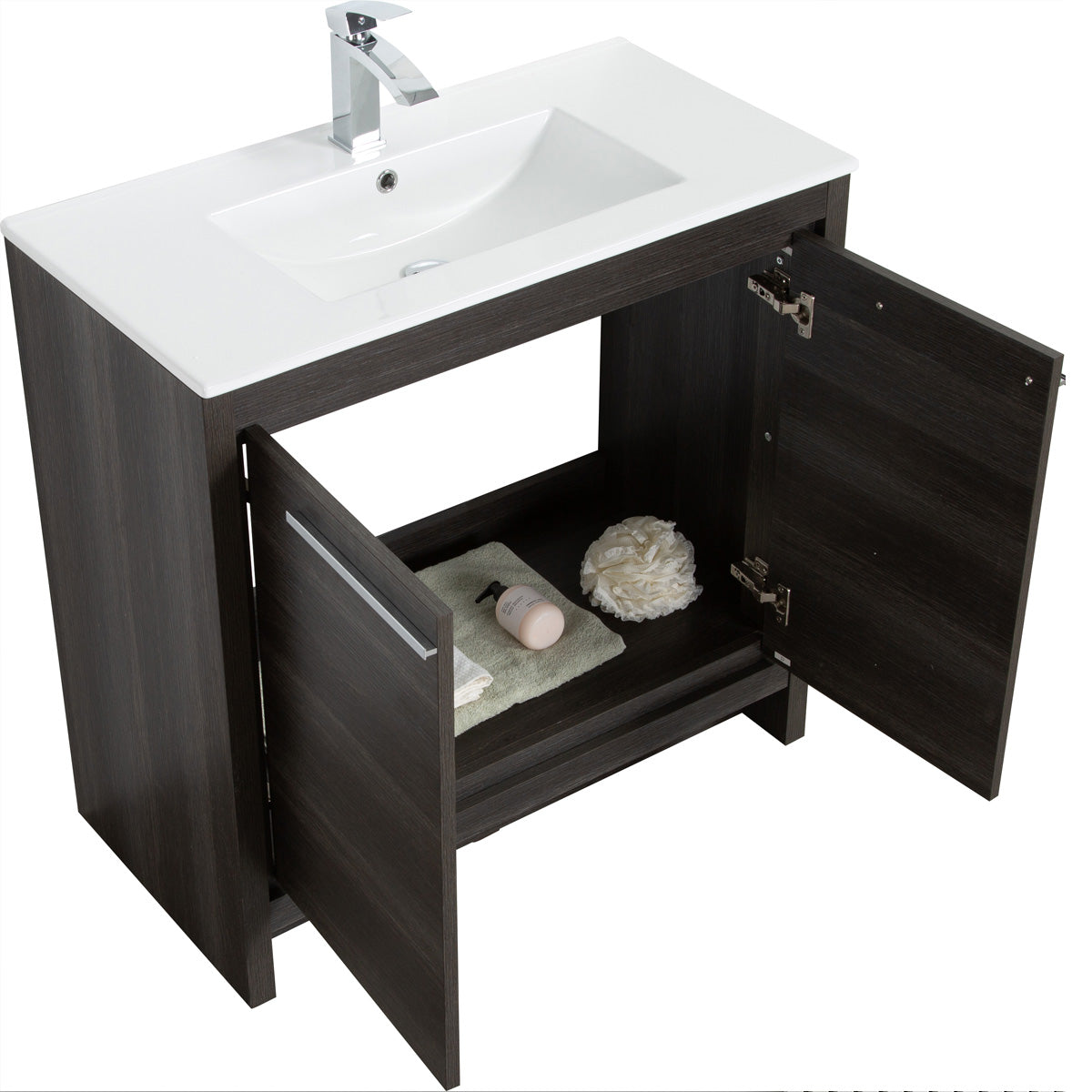 36" V9004 Vanity with Ceramic Sink (Charcoal Grey)