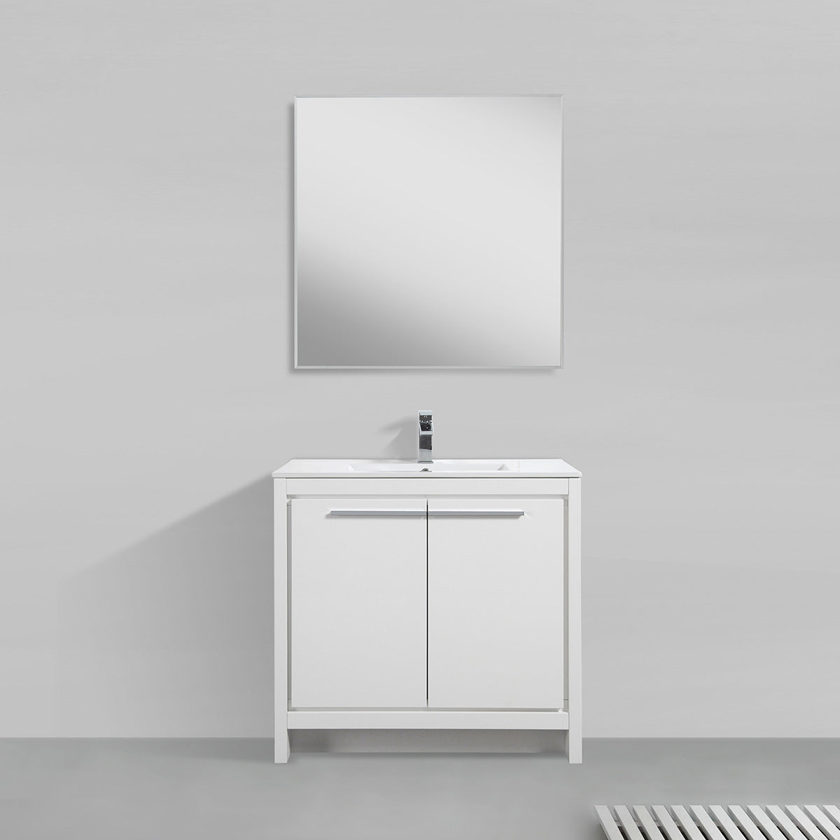 36" V9004 Series Vanity with Ceramic Sink (Glossy White)